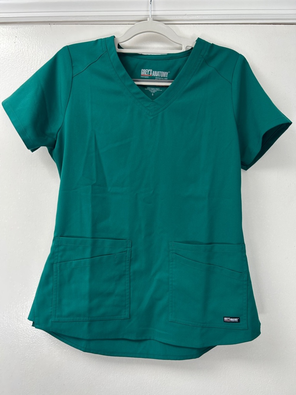 Grey's Anatomy Teal V-Neck Scrub Top - Short Sleeve